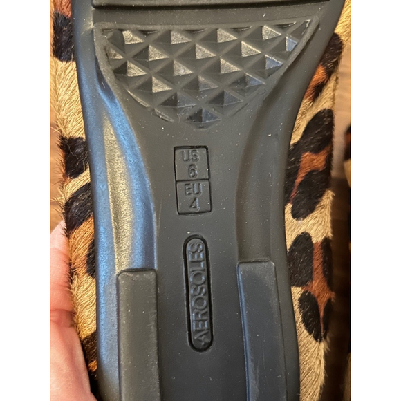 Aerosoles Leopard Print Calf Hair Loafers Gold Buckle US 6 EU 39 - Picture 5 of 7